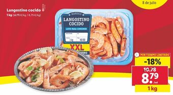 Lidl Langostinos cocidos oferta