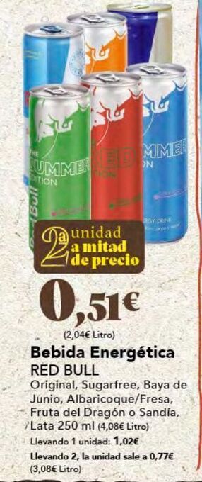 Gadis Bebida energética red bull oferta