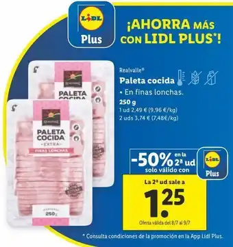 Lidl Paleta cocida realvalle oferta