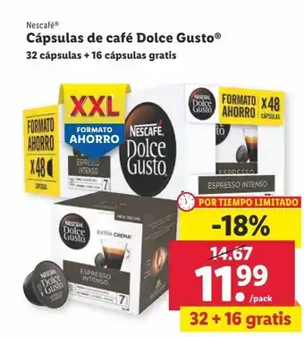 Lidl Cápsulas de café nescafé oferta