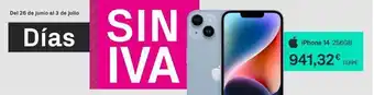 Phone House Del 26 de junio al 3 de julio días sin iva iphone 14 256gb 941,32€ 1139€ oferta