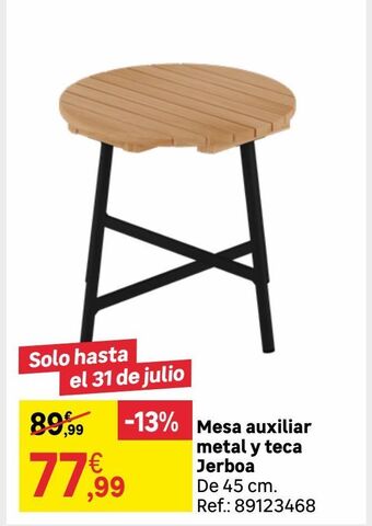 Leroy Merlin Mesa auxiliar metal y teca jerboa oferta