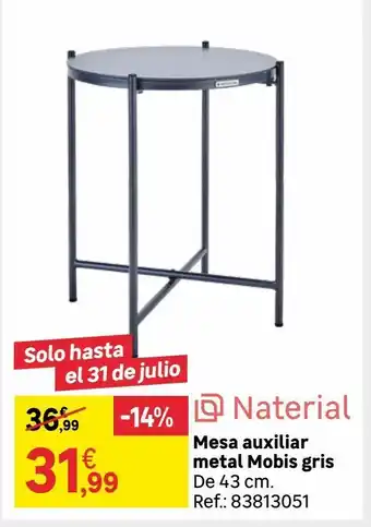 Leroy Merlin Mesa auxiliar metal mobis gris oferta