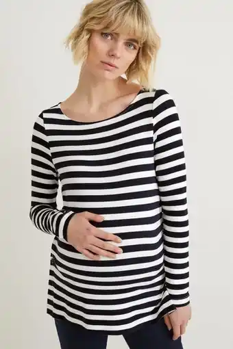 C&A Camiseta de manga larga de lactancia - de rayas oferta