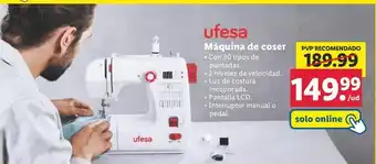 Lidl Máquina de coser ufesa oferta