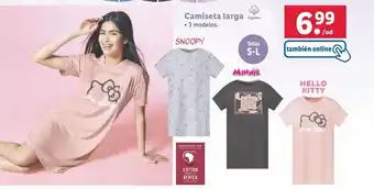 Lidl Camiseta larga mujer oferta