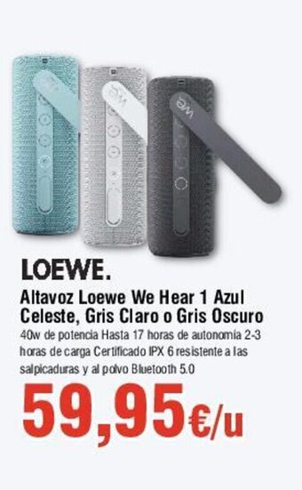 FROIZ LOEWE. Altavoz Loewe We Hear 1 Azul Celeste, Gris Claro o Gris Oscuro oferta