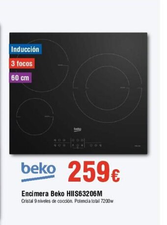 FROIZ Encimera Beko HIIS63206M oferta