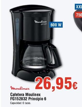 FROIZ Cafetera Moulinex FG152832 Principio 6 oferta