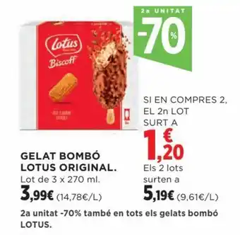 Hipercor GELAT BOMBÓ LOTUS ORIGINAL. oferta