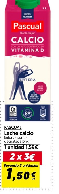 Hiper Usera Pascual Leche calcio oferta
