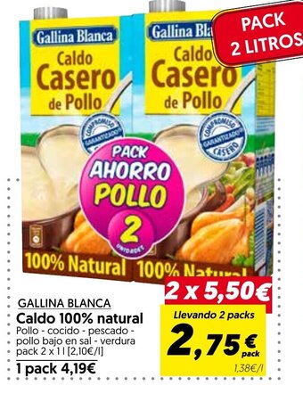 Hiper Usera GALLINA BLANCA Caldo 100% natural oferta