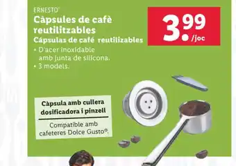 Lidl ERNESTO Càpsules de cafè reutilitzables Cápsulas de café reutilizables oferta