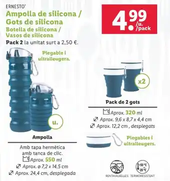 Lidl ERNESTO Ampolla de silicona / Gots de silicona Botella de silicona / Vasos de silicona oferta
