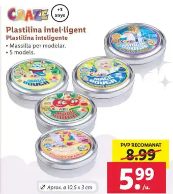 Lidl Plastilina intel·ligent Plastilina inteligente • Massilla per modelar. • 5 models. oferta