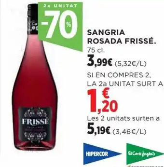 Hipercor SANGRIA ROSADA FRISSÉ. 75 cl. oferta