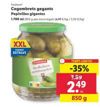 Cogombrets gegants Pepinillos gigantes