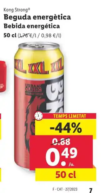 Lidl Beguda energètica Bebida energética 50 cl (1,76 € / 1 / 0,98 €/1) oferta