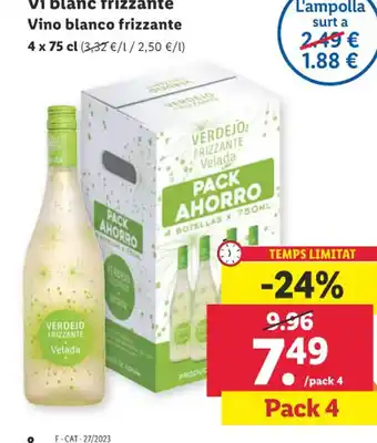 Lidl Velada® Vi blanc frizzante Vino blanco frizzante oferta