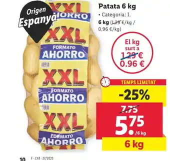 Lidl Patata 6 kg • Categoria: I. 6 kg (1,29 €/kg / oferta