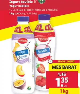 Lidl Milbona® Iogurt bevible Yogur bebible oferta