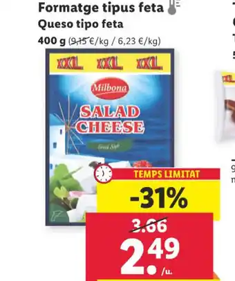Lidl Milbona® Formatge tipus feta Queso tipo feta oferta