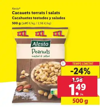 Lidl Cacauets torrats i salats Cacahuetes tostados y salados oferta