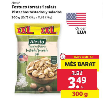 Lidl Festucs torrats i salats Pistachos tostados y salados oferta