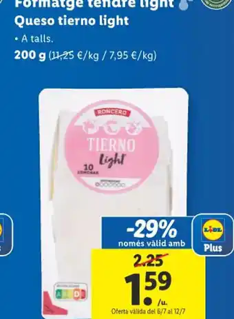 Lidl Formatge tendre light Queso tierno light oferta