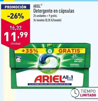 ALDI Detergente en cápsulas ariel oferta