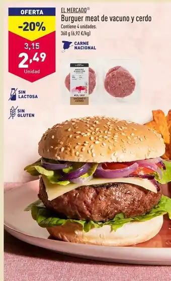 ALDI Burger meat de vacuno y cerdo oferta