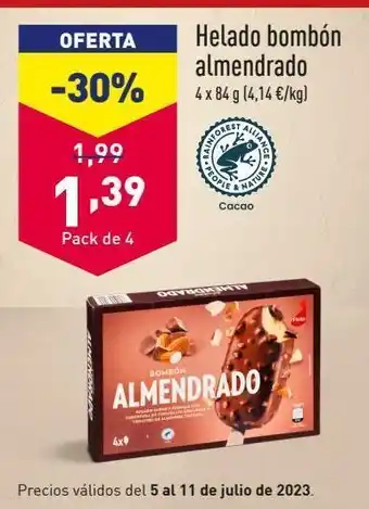 ALDI Bombón helado almendrado oferta
