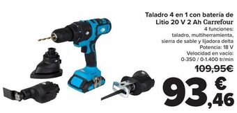 Carrefour Taladro 4 en 1 con batería de litio 20 v 2 ah carrefour oferta