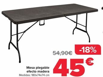 Carrefour Mesa plegable efecto madera oferta