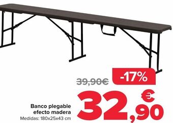 Carrefour Banco plegable efecto madera oferta