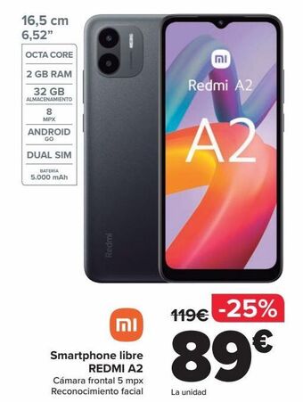 Carrefour Smartphone libre redmi a2 oferta
