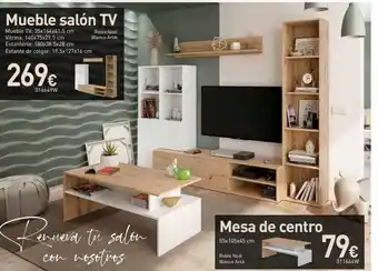 Mi Bricolaje Mueble salón tv mueble tv: 35x164x41.5 cm vitrina: 140x75x29.5 cm estantería: 180x38.5x28 cm estante de colgar: 19.5x127x16 oferta
