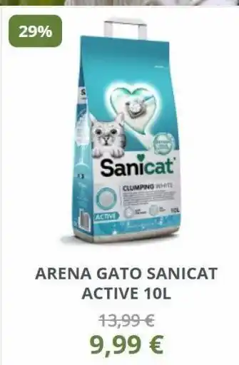 Verdecora 29% sanicat clumping white active arena gato sanicat active 10l 13,99 € 9,99 € oferta