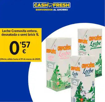 Leche Cremosita entera, desnatada o semi brick 1L