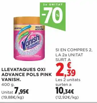 Hipercor LLEVATAQUES OXI ADVANCE POLS PINK VANISH. oferta