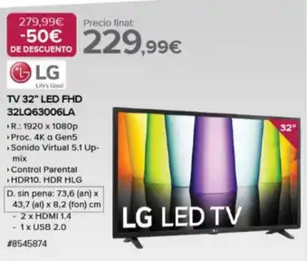 Costco TV 32" LED FHD 32LQ63006LA oferta