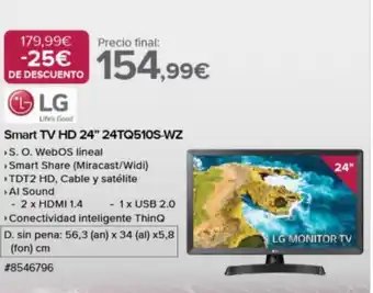 Costco Smart TV HD 24" 24TQ510S-WZ oferta