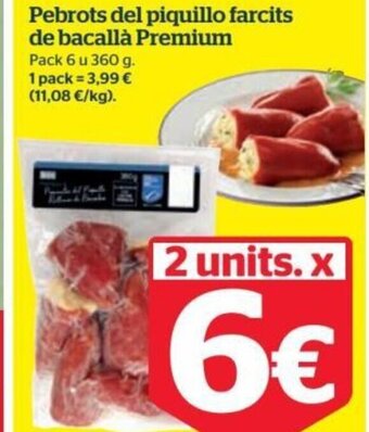 La Sirena Pebrots del piquillo farcits de bacallà Premium oferta