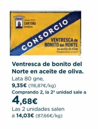 Hipercor Ventresca de bonito del Norte en aceite de oliva oferta