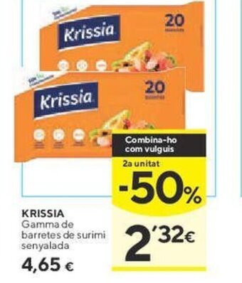 Caprabo KRISSIA Gamma de barretes de surimi senyalada oferta