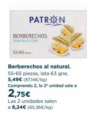Hipercor Berberechos al natural oferta