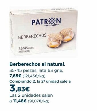 Hipercor Berberechos al natural oferta