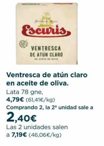 Hipercor Ventresca de atún claro en aceite de oliva. oferta