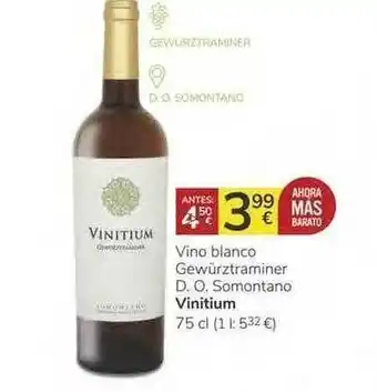 Consum Vino Blanco Gewürztraminer D.o. Somontano Vinitium oferta