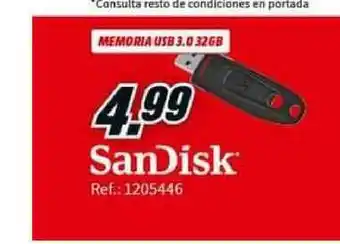 MediaMarkt Sandisk Memoria Usb 3.0 32gb oferta